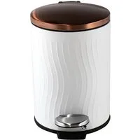 HTI-Living Kosmetikeimer Kosmetikeimer Jannik 3 Liter Weiß Kupfer, Mülleimer Treteimer Edelstahl