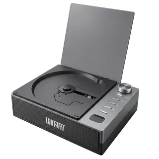 LOKMAT L-CD201 Portable CD Player bluetooth 5.1 4000mAh HiFi Stereo Speakers FM Radio AUX USB Optical Output A-B Repeat