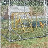 PawHut Hühnerstall Spielplatz für Hühner mit Schaukeln und Leiter, für 3-4 Hühner Naturholz