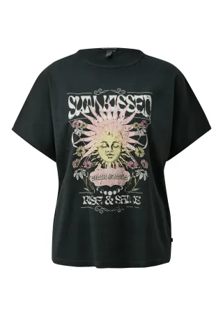 qs - T-Shirt schwarz/mehrfarbig - Gr. - XL