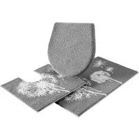 Grund Badematte Pusteblume, Badvorleger, Badezimmer Teppich, sehr weich, Höhe 20 mm, rutschhemmend beschichtet, schnell trocknend, fußbodenheizungsgeeignet, Polyacryl, 2-tlg. Stand-WC Set, weiche Haptik, auch als 2-teiliges Set erhältlich, Made in Eu