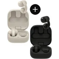 Sony 2erSet LinkBuds Clip WF-LC900B + WF-LC900C Open-Ear-Kopfhörer (Rauschunterdrückung, True Wireless, integrierte Steuerung für Anrufe und Musik, Bluetooth, Set WF-LC900B schwarz + WF-LC900C greige)