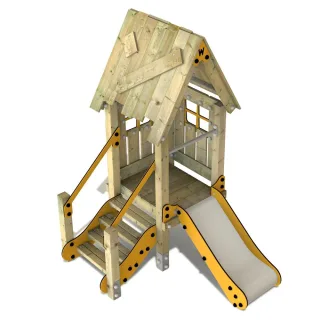 PRO MAGIC Gym Spielturm - Robuster Spielplatz Spielgerät für öffentliche Bereiche mit Rutsche & Dach 9x9cm Pfosten - Sicherer Kletterturm Wickey