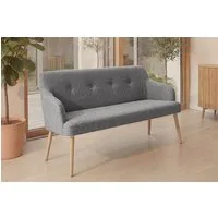 riess-ambiente Polsterbank SCANDINAVIA MEISTERSTÜCK 115cm grau/natur - Massivholz, mit Armlehne (Einzelartikel, 1-St), Nordische Sitzbank - ideal für Esstisch, Küche oder Wohnbereich
