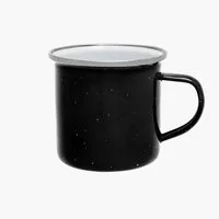 BasicNature Tasse Origin Outdoors Emaille-Tasse 360 ml mit Edelstahlrand – Camping