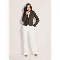 MADELEINE Kurzblazer Eleganter Einreiher mit Reverskragen Viskoseblazer mit Pattentaschen, Knopfverschluss und Langarm