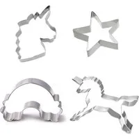 EinhornLiebe Ausstechform Keks Ausstecher 4er Set - Einhorn, Stern, Regenbogen, Einhornkopf, Edelstahl, (4-St)