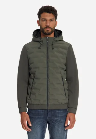 No Excess - Jacket Short Fit Sealed Hooded Knitted Mix army - Gr. - M