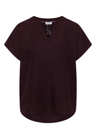 CECIL - Dropped Shoulder Bluse aus Leinenmix rich burgundy - Gr. - L