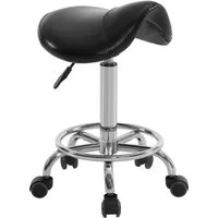Barberpub Drehhocker Barberpub Rollhocker Sattelhocker Höhenverstellbar H110, 360° drehbar, Bürohocker mit Rollen