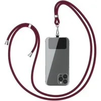 EAZY CASE Handykette Universal für jedes Smartphone zum Umhängen, Universal Handykette mit abnehmbaren Band mit Karabiner Bordeaux Rot