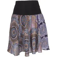 Guru-Shop Minirock Luftiger Minirock, Boho Sommerrock - flieder Boho