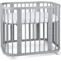 Waldin Babybett Babybett, Beistellbett aus Holz, 5in1 mit Matratze, Belüftet
