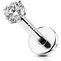 LuxusKollektion Piercing-Set Piercing Helix Silber 925 6 mm Innengewinde 16G 2.5 mm 2mm CZ 16G6mm