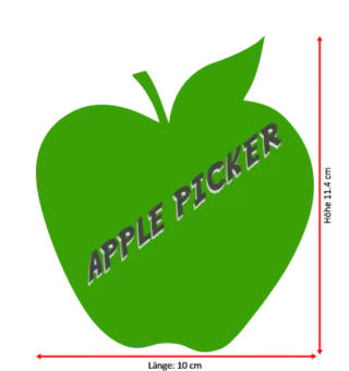 Apfel Aufkleber Apfelform in Wunschgröße