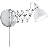 Reality Leuchten LED Wandleuchte, LED wechselbar, Warmweiß, innen mit Schalter und Stecker Leselampe Wand Nachttisch Bett bis 53cm