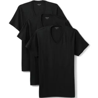 Kurzarm-Shirt mit V-Ausschnitt für Herren (3er-Set), Herren, size: regular, Sonstige, Baumwolle, by Lands' End