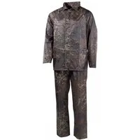 MFH Regenmantel Regenanzug, Polyester, flecktarn - M mit Kapuze