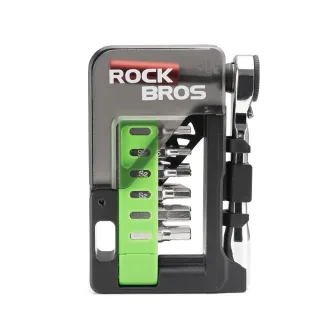 ROCKBROS 12-in-1 Portable Mini Bicycle Repair Tools Kit Multifunction Aluminum Alloy Bike Ratchet Wrench Screwdriver Mai