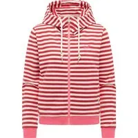 Ragwear Sweatjacke Parya Stripes gestreifte Damen Zipp-Jacke mit süßer Stickerei