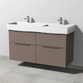 Sanipa 3way Waschtischunterbau zu Duravit Dura Square Waschtisch mit 4 Auszügen, Taupe-Matt UP4221T