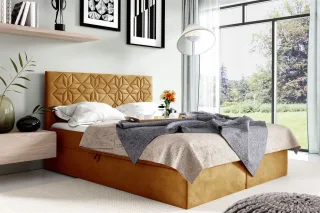Boxspringbett Schlafzimmerbett 120x220cm LAZARO Nr.1 Gelb inkl. Bettkasten
