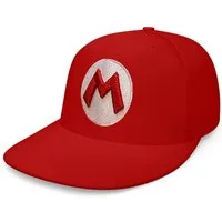Blondie & Brownie Snapback Cap Unisex Erwachsene Mario Luigi Logo Stick in Grün und Rot Unisex Mario Luigi Snapback Cap Logo Stick Retro Gaming Style
