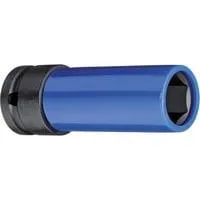 red Kraftschraubereinsatz 1/2", SW 17mm, Steckschlüssel blau, mit farbiger Hülse, für empfindliche Alu-Felgen