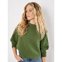 Apricot Fledermauspullover Ripppullover mit Fledermausärmeln