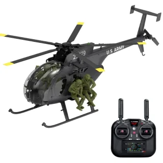 YXZNRC F118S 1:16 Scale MH-6 MD500 Little Bird 2.4G 9CH GPS Stabilized Flybarless RC Helicopter RTF