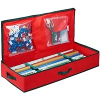 relaxdays Aufbewahrungsbox Rote Geschenkpapier Aufbewahrungsbox