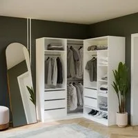 Raumhirsch Furniture Kleiderschrank Kleiderschrank, Garderobensystem, Schranksystem, Garderobe (Maße 260 x 50 x 200 (H) cm, 3 Segmente, 2 Kleiderstangen) Mit Schubladen, Modulares System