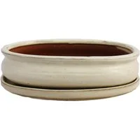 Exotenherz Pflanzschale Bonsai-Schale mit Unterteller Gr. 3 hellbeige oval Modell O47 L 19cm (1 St)