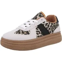Ital-Design Damen Low-Top Freizeit Sneaker (88577221) Flach Sneakers Low in Grau