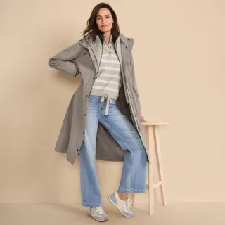 Wasserdichter Isolierter Mantel mit Stepp-Einsatz für Damen, Damen, size: regular, Braun, Baumwolle/Polyester/Nylon, by Lands' End