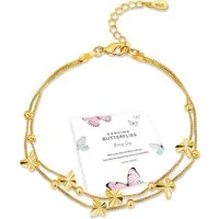 LuxusKollektion Silberarmband Armband Damen Silber 925 Schmetterlinge Rosegold Gold-butter
