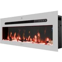 TroniTechnik Elektrokamin Wandkamin elektrisch 900/1800W, LED Flammeneffekt, App, Timer, weiß, Elegant, platzsparend, dekorativ nutzbar, smart steuerbar, zuverlässig