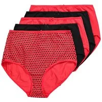 Ulla Popken Maxislip Maxislips 5er-Pack Punkte/rot/schwarz
