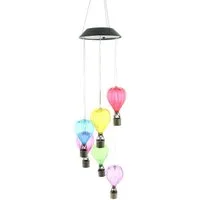 Frank Flechtwaren LED Solarleuchte Mobile "Heißluftballons" Solar LED Lichterdeko für Balkon, Terrasse, & Garten, Outdoor Solarlampe hängend