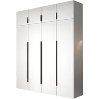 Compleo Drehtürenschrank STELLS mit vier Drehtüren, Kleiderstange, Metallgriffe