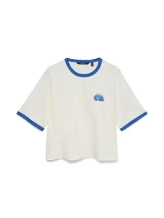 VERO MODA - VMHANNAH TOVA SS TOP BOX JRS Snow White - Gr. - XS