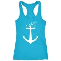 Neverless Tanktop Damen Tank-Top Anker Vögel Anchor Birds Racerback Neverless®