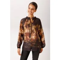 Aniston CASUAL Schlupfbluse mit nostalgischen Stadt-Bild bedruckt - NEUE KOLLEKTION