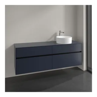 Villeroy und Boch Collaro Waschtischunterschrank C051B0VQ 160x54,8x50cm, Waschtisch rechts, LED-Beleuchtung 12W, marine blue