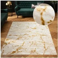 OTTO home Teppich Kalmus, mit Schrumpfgarn-Effekt, Hoch-Tief, rechteckig, Höhe: 11 mm, modernes Marmor Design, Kurzflor-Teppich, Effektfäden, weich