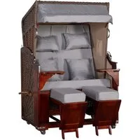 WebaVita Strandkorb Karibik 2-Sitzer Grau - FSC 100%, BxTxH: 123x90x170 cm, Strandkorb