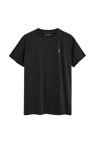 Kurzärmliges T-Shirt schwarz mit gummiertem Rigby Go Logo