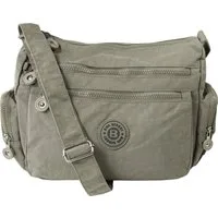 BAG STREET Schultertasche Bag Street Nylon stone Sportliche Damen (Schultertasche), Damen, Jugend Schultertasche Nylon, stone-grau-braun 30cm x ca. 22cm