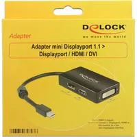 Adapter MiniDisplayport > DisplayPort / HDMI / DVI schwarz, 16 cm