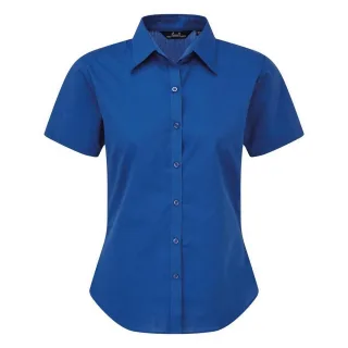 Premier Damen Kurzarm Popeline Bluse / Arbeitshemd (Königsblau)